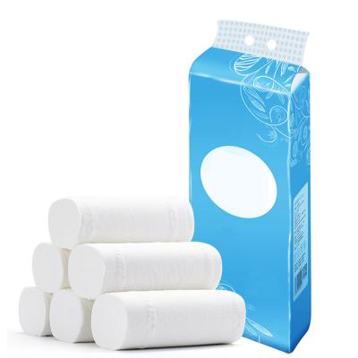 China Wholesale White Colored 100% Virgin Toilet Paper Roll Blue White Eco - Friendly Small Tissue for sale