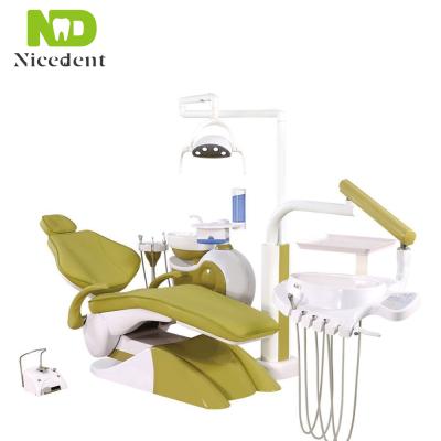 China Apple Green CE Approved Dental Armchair Dental Unit Chair With Leather Cushion 149*135*122cm for sale