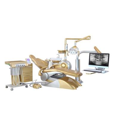 China Luxury electric dental chair European style metal implant chair dental unit with mobile dental cart for sale