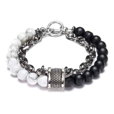 China BRACELET MEN fashionable STAINLESS STEEL WITH STONES for sale