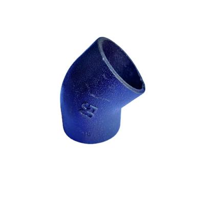 China High Quality Malleable Cast Iron Pipe Fittings Ductile Iron Pipeline Equal Elbow T-Ring Connection 45 Degree Elbow For Pipeline for sale