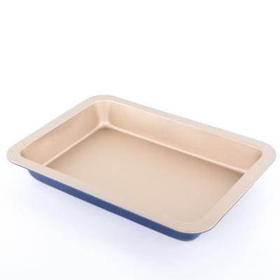 China New Design Navy Color Sustainable Carbon Steel Bake Pan Molds For Cakes Non-Stick Baking Sheet Pans for sale