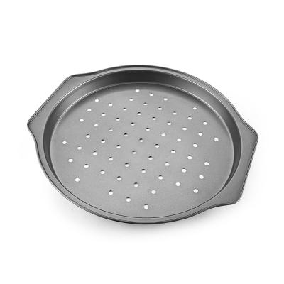 China Amazon Oven Home Kitchen Restaurant Hotel Sustainable Use Hot Selling Non-Stick Coating, Carbon Steel Pizza Tray Pizza Pans with Holes for sale