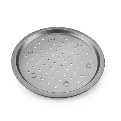 China Amazon Oven Home Kitchen Restaurant Hotel Sustainable Use Hot Selling Non-Stick Coating, Carbon Steel Pizza Tray Pizza Pans with Holes for sale