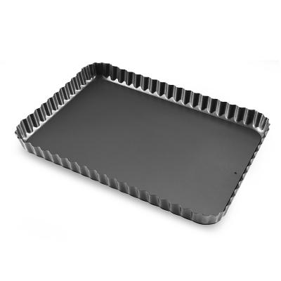 China Sustainable Non-Stick Carbon Steel With High Quality Cake Baking Tray At The Bottom Of Tart Terrine Pan for sale