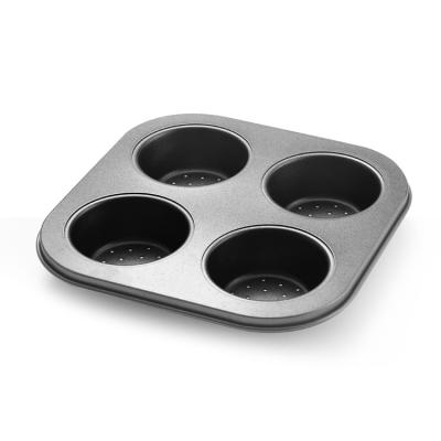 China 4 Cup Sustainable Food Grade Carbon Steel Cake Pan Cupcake Pan Non-Stick Coating Muffin Baking - Buy Bakery Muffin Moulds, Home Mould, for sale