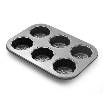 China 6 Cup Sustainable Food Grade Carbon Steel Cake Pan Non-Stick Coating Muffin Baking Pan Cupcake Mold - Buy Bakery Muffin Moulds, Home Mould, for sale