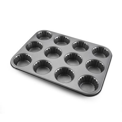 China 12 Cup Sustainable Food Grade Carbon Steel Cake Pan Cupcake Pan Non-Stick Coating Muffin Baking - Buy Bakery Muffin Moulds, Home Mould, for sale