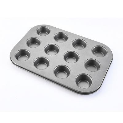 China 12 Cup Sustainable Food Grade Carbon Steel Cake Pan Cupcake Pan Non-Stick Coating Muffin Baking - Buy Bakery Muffin Moulds, Home Mould, for sale