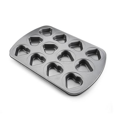 China 12 Cup Sustainable Food Grade Carbon Steel Cake Pan Cupcake Pan Non-Stick Coating Muffin Baking - Buy Bakery Muffin Moulds, Home Mould, for sale