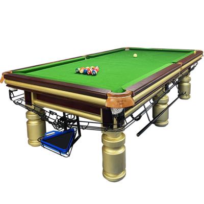 China Leather pocket Wholesale Golden International Standard Solid Wood Frame Full Size Top 9Ft 10Ft 12Ft Tennis Snooker Table Billiard Pool Tables for sale