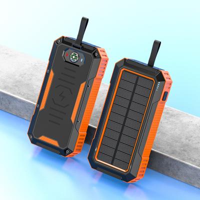 China 30000mah Mobile Phone Solar Power Wireless Bank Charge Fast Charging 2 LED Torch Waterproof 30000mah High Capacity for sale