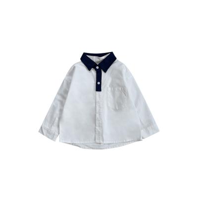 China 2022 Wholesale Baby Boy White Long Sleeve Anti-Shrink Pure Cotton Shirts For Little Kids for sale