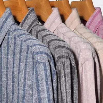 China Anti-pilling 2022 Mens Multi Stripes Long Sleeve Chest Pocket Casual Shirts For Men for sale