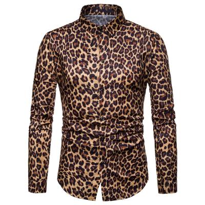 China Wholesale Anti-pilling Mens Dress Shirts Leopard Shirts 2022 Male Clothing Cotton Print Custom Long Sleeve Mens Shirts for sale