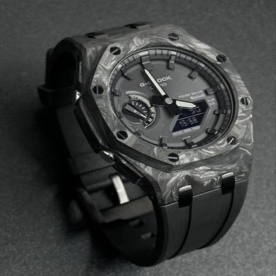 China Mechanische Casio horlogekast Fashion Fold Over Clap Type Carbon Fiber Horlogekast Te koop