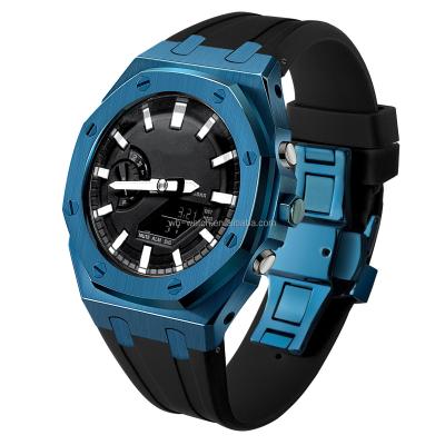 China Stainless Steel Watch Case And Band For Casio Ga2100 G Shock Blue 316L Steel Band Bezel for sale