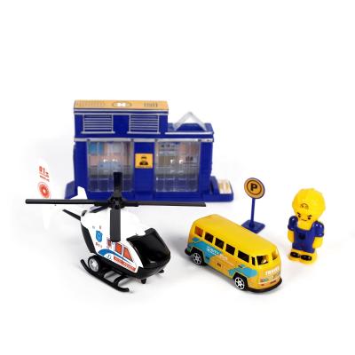 China Safety Matched Plastic Vehicle Sets Pull Back Vehicle Friction Toys Flat And Bus Toy For Kids for sale