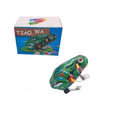 China No Battery Vintage Wind Up Metal Tin Toys Clockwork Spring Frog Toy Party Favor Toy Gift For Kids for sale