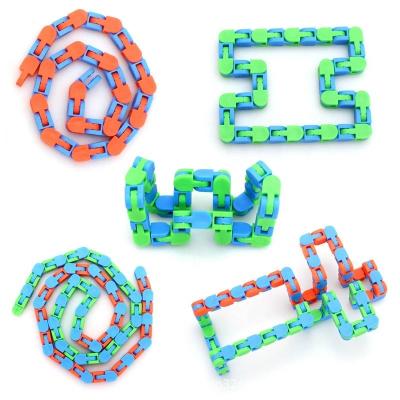 China DIY Toys Teaching Toys Amazon Hot Sale DIY Educational Toys 24 Sections Plastic Bicycle Chain Toys Simple Magic Decompression Toy for sale