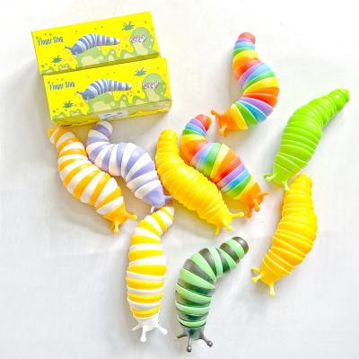 China 2022 New Arrival Flexible Fidget Ingot Decompression Rocking Caterpillar Toy Fool's Day Toy Gift for sale