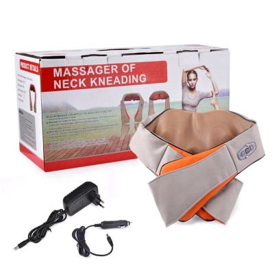 China Shiatu Kneading Massage with Heat Shiatsu Neck Shoulder Massager Electric Vibration Massage Kneading Neck and Back Massager for sale