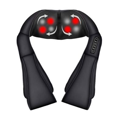 China Shiatu Kneading Massage with Heat Electric Neck Massager Shiatsu Neck Shoulder Massager 2021 with Heat for Back Pain Relief for sale