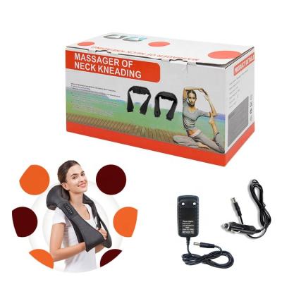 China Shiatu Kneading Massage With Electric Heat Roller Cervical Neck Massager With Heat Shiatsu Massage Neck Shoulder Back Kneading Massager for sale