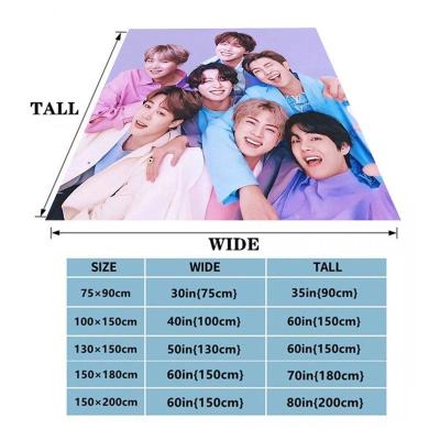 China 3D Printing Wholesale Kpop Sustainable Warm Sherpa Fleece Custom Throw Blanket For Winter for sale