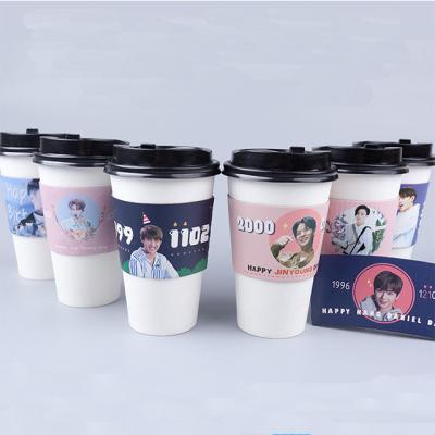 China Disposable Wholesale Custom Sublimation Disposable Coffee Paper Cup With Sleeve for sale