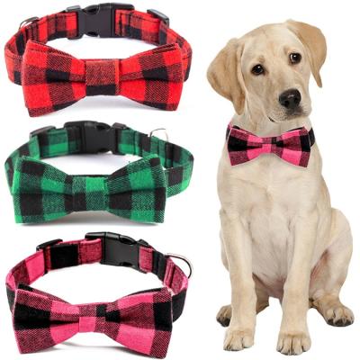 China Personalized The Bow Is Loose Adjustable Dog Bow Tie Collars Christmas Pet Collar Pet Supplier Removable for sale