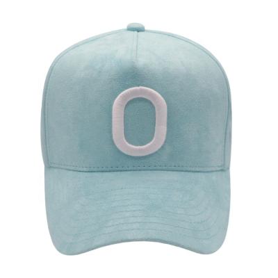 China 2021 High Quality Custom COMMON 3D Embroidery Logo Blue 5 Panel Suede Baseball Sports Hat For Men for sale