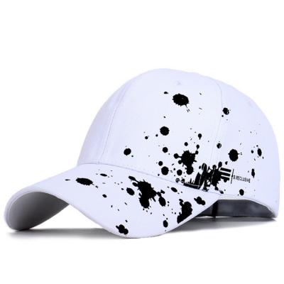 China 2019 New Style Custom Women's JOINT Black Printed Hats Graffiti Dots Sunshade Couple Baseball Cap for sale