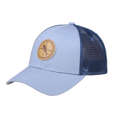 China Custom Made High Quality Flat Brim Patch Trucker Hat Leather Hat COMMON for sale