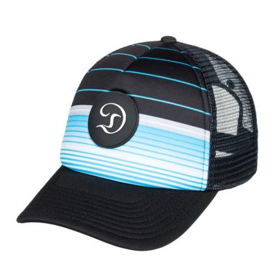 China Custom Black Printed Rubber Sublimation JOINT Mesh Trucker Cap Baseball Hats Patch for sale