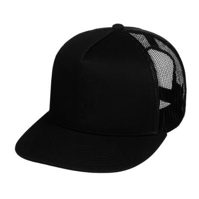 China SUNDELL COMMON Fashion Custom Snap Back 5 Panel Gray Blank Trucker Hats Caps Plain Black for sale