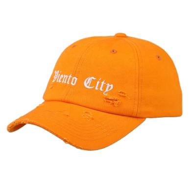 China JOINT Custom Embroidered Wholesale Unstructured Distressed 6 Panel Dad Hat / Custom Baseball Dad Hat Hat for sale