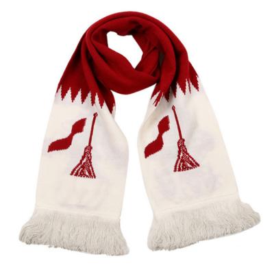 China Newest Design 2019 Newest Design Wholesale High Quality Custom Acrylic Football Soccer Fan Knitted Scarf for sale