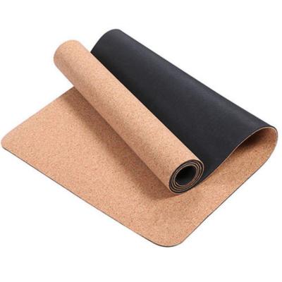 China Durable Custom Made Soft Anti-Tear Yoga Mat High Quality Natural Rubber Cork Yoga Mat for sale