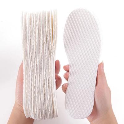 China Removable Disposable Breathable Insoles Comfortable Sweat Absorbing Thin Barefoot Insoles Paper Pulp Wooden Shoe Pads for sale