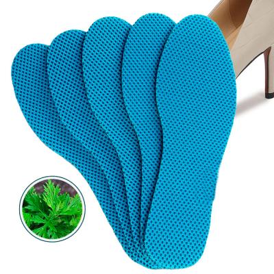 China Removable Wormwood Deodorization Insoles Memory Foam Scented Insole Mesh Comfortable Shoes Breathable Foot Pads for sale