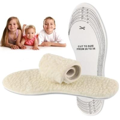 China Hot Selling Winter Insoles Warm Comfort Fleece Kids Insoles Insole Shoe Inserts Thermal Insoles For Kids for sale