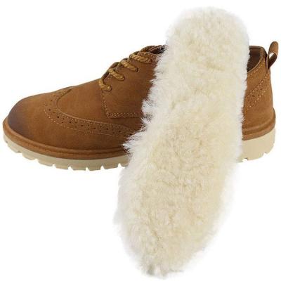 China Warm Fluffy Shoe Insoles Thick Sheepskin Fleece Wool Replacement Insoles For Shoes Boots Slippers for sale