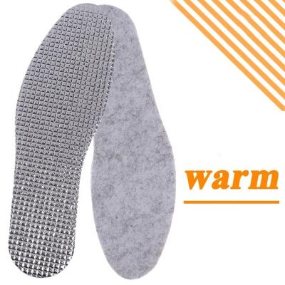 China Warm Insoles Dropshipping Wool Insert Insole Aluminum Foil Felt Shoe Insoles Comfortable Winter Deodorant Insoles for sale