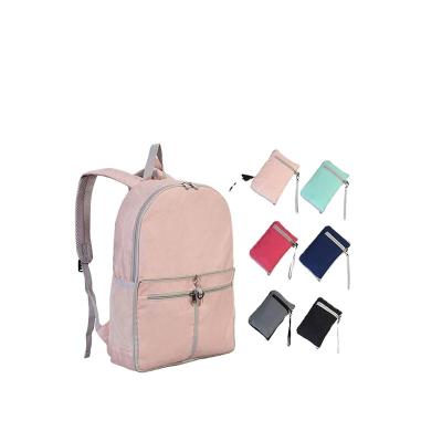 China 2021 fashion style simple new fashion portable backpack folding easy to carry school bag logo travel customized bag for sale