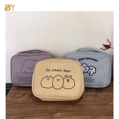 China Durable Cosmetic Bag Gold Friendly Empty Zipper Make Up Pocket Single Recycled Cotton Canvas Makeup Cosmetic Bag for sale