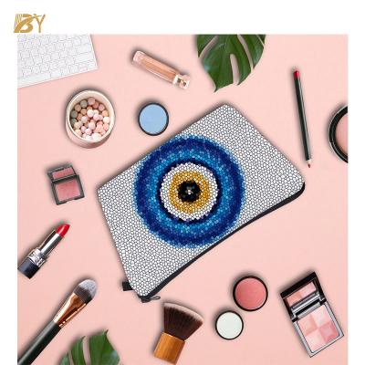 China Custom Logo Square Plastic Ladies Transparent Cosmetic Bag Women Durable Cosmetic Bag Clear Make Up Bag for sale