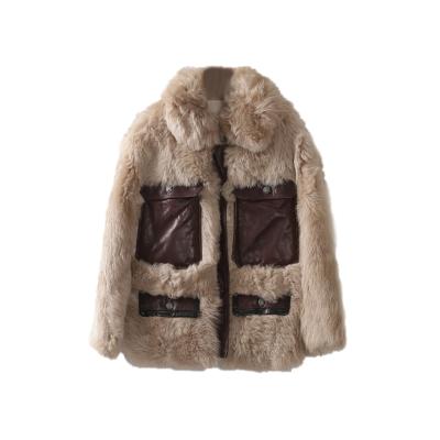 China Anti-wrinkle wholesales real lamb fur teddy coat leather jacket for women can plus size custom sheepskin imported from Italy for sale