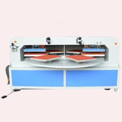 China Garment Shops Gaoshang Pneumatic Double Tray Heater Tabletop 6 Hoodies Rotary Vinyl Transfer Piece For Patching Automatic Heat Press Machine for sale