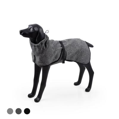 China Durable Pet Clothing Fleece Jacket Knitting Greyhound BlackDoggy Coat For Medium Large Dog for sale